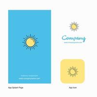 Sun Company Logo App Icon and Splash Page Design Creative Business App Design Elements vector