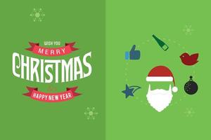 Merry Christmas card with elegent design and typography vector