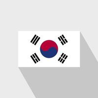 vector de diseño de sombra larga de bandera de corea del sur