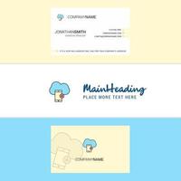 Beautiful Cloud with smart phone Logo and business card vertical Design Vector