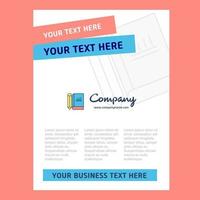 Book and pencil Title Page Design for Company profile annual report presentations leaflet Brochure Vector Background