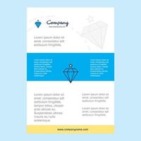 Template layout for Diamond comany profile annual report presentations leaflet Brochure Vector Background