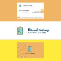 Beautiful Check list Logo and business card vertical Design Vector