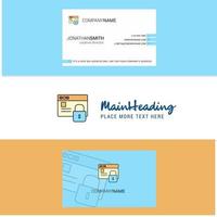 Beautiful Protected website Logo and business card vertical Design Vector