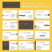 Set of 12 Wrench Creative Busienss Card Template Editable Creative logo and Visiting card background vector