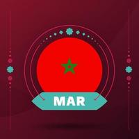 morocco flag for 2022 football cup tournament. isolated National team flag with geometric elements for 2022 soccer or football Vector illustration