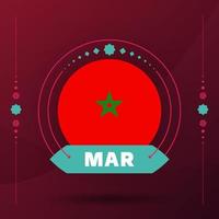 morocco flag for 2022 football cup tournament. isolated National team flag with geometric elements for 2022 soccer or football Vector illustration