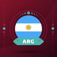 bandera argentina para el torneo de copa de fútbol 2022. bandera del equipo nacional aislada con elementos geométricos para la ilustración de vector de fútbol o fútbol 2022