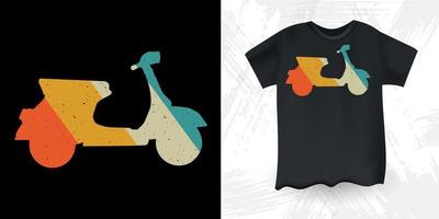 Funny Scooter Motorbike Retro Vintage Scooter T-Shirt Design vector