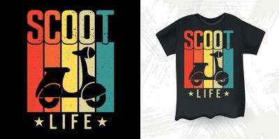 scoot life divertido scooter moto retro vintage scooter diseño de camiseta vector