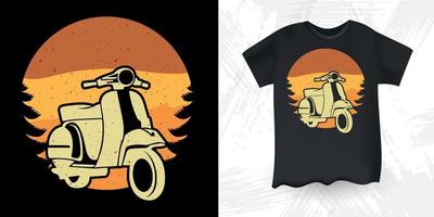 divertido scooter moto retro vintage scooter diseño de camiseta vector