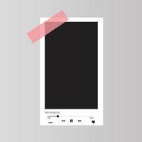 Blank music template with photo frame free vectror vector