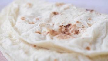 Close up shot of flour tortillas, crepes video
