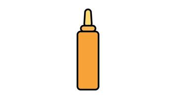 Vector Cartoon Yellow Plastic Bottle with Mustard