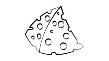 queso en diseño de icono de logotipo simple aislado de estilo plano. comida y bebida ilustración vectorial negro sobre un fondo blanco vector