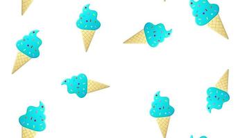 Ice Cream Cones Textile Colorful Horizontal Seamless Pattern Background vector
