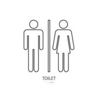 Men and women WC flat vector illustration glyph style black thin line design. Isolated on white background.