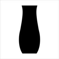 Black vector illustration of modern ceramic vase. Single element in trendy boho style isolated on white background