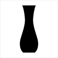 Black vector illustration of modern ceramic vase. Single element in trendy boho style isolated on white background