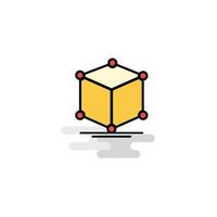 Flat Cube Icon Vector