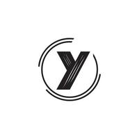 Y letter calligraphy minimal monogram emblem style vector logo