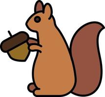 Squirrel color icon vector