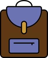 Backpack color icon vector