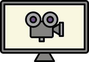 monitor movie, camera color icon vector