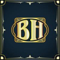 Initial letter BH royal luxury logo template vector
