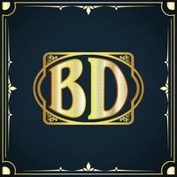 Initial letter BD royal luxury logo template vector