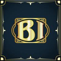 Initial letter BI royal luxury logo template vector