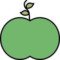 Apple outline color icon vector