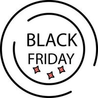 Black friday label color icon vector