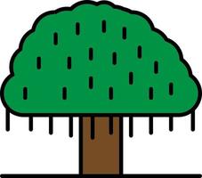 árbol, icono de color baniano vector