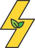 Plant in the sign of lightning color icon vector