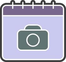 calendario, icono de color de la cámara vector