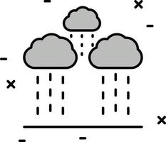 lluvia, icono de color de nube vector