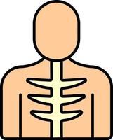 ribs, man, bone color icon vector