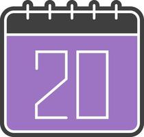 Calendar, 20 color icon vector