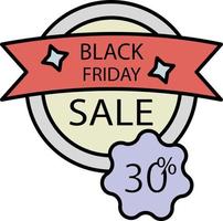 Black friday, 30 percent off color icon vector