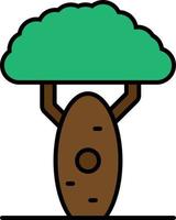 árbol, icono de color baobab vector