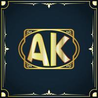 Initial letter AK royal luxury logo template vector