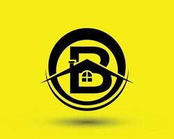 Abstract letter B with real estate logo Premium Vector