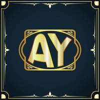 Initial letter AY royal luxury logo template vector