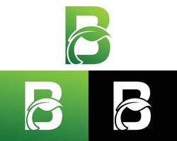 Abstract letter B green leaf logo vector