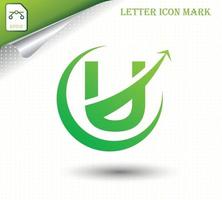 Abstract letter U logo design template vector