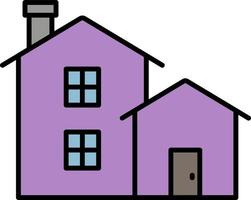building, house color icon vector