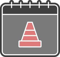 Calendar, trafficcone color icon vector