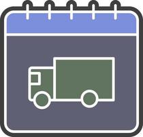 Calendar, truck color icon vector