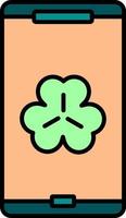 Smartphone, shamrock color icon vector